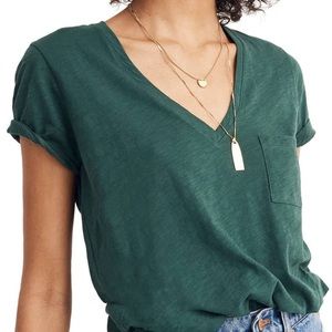 Madewell Cotton V-Neck pocket tee